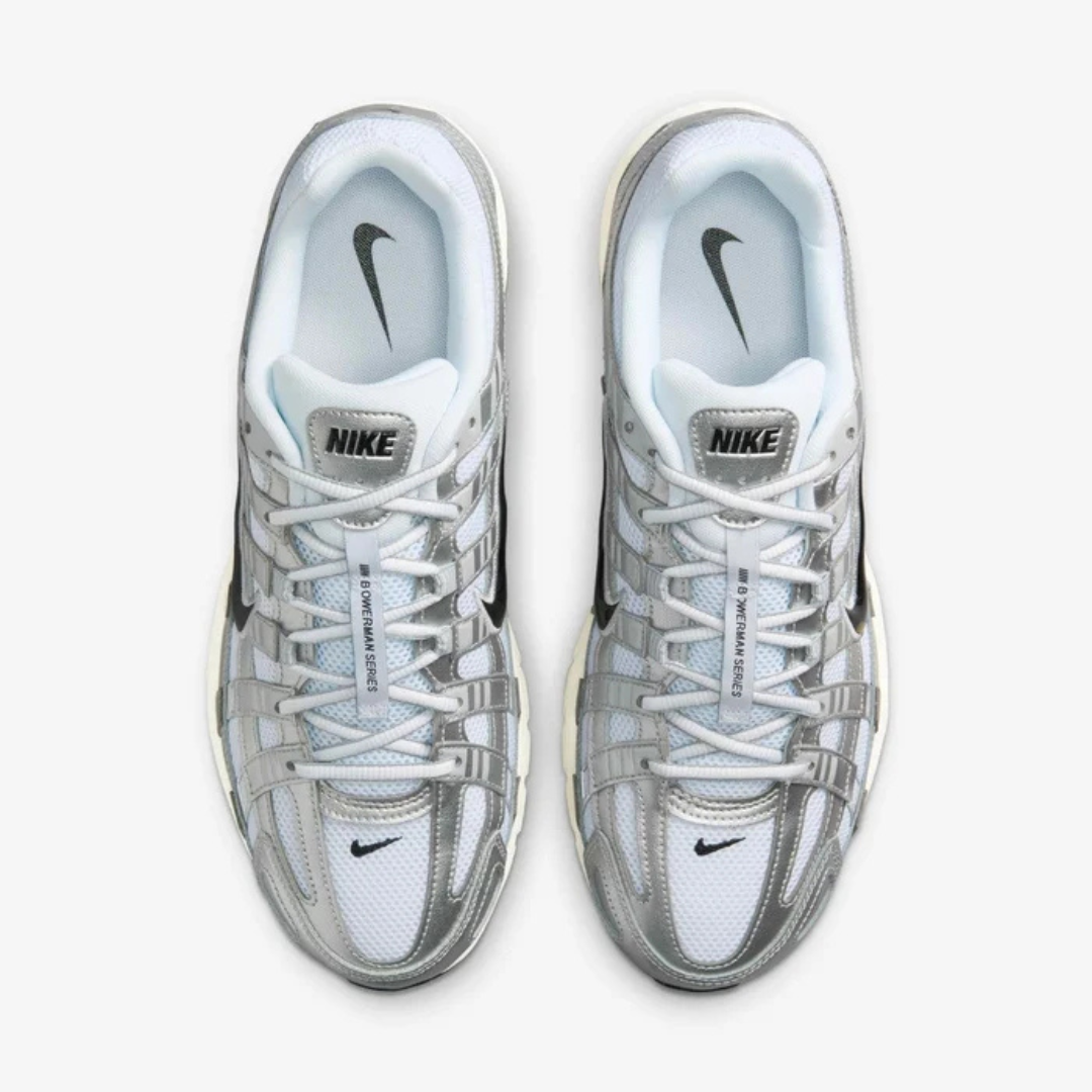 Nike P-6000 White Metallic Silver Flat Silver Black