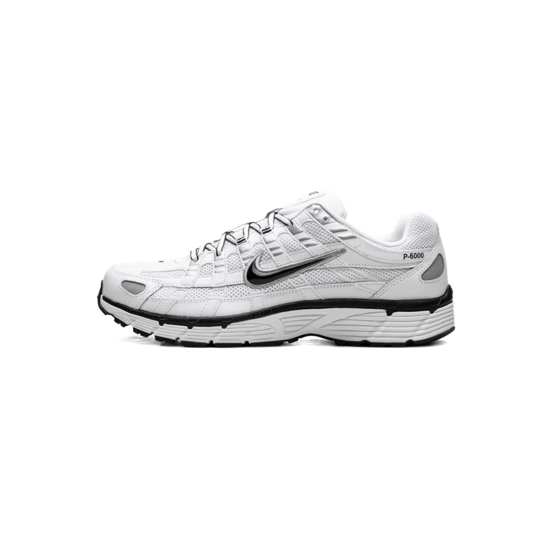 Nike P-6000 White Metallic Silver Black