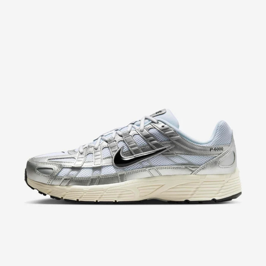 Nike P-6000 White Metallic Silver Flat Silver Black